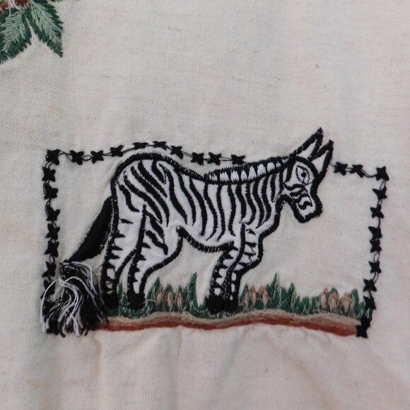 Vintage Keren Hart Zebra Elephant Giraffe Vest Cotton Teacher Size Large - Picture 4 of 7